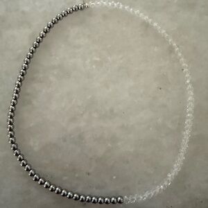 Silver and Clear Beaded Choker